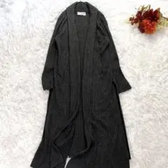 美品 プラージュ 柔らかリブ素材 ロングカーディガン アンゴラ混 ショール