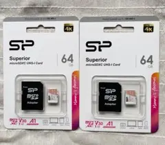 2個セット microSDXCカード 64GBClass10 マイクロSDカード