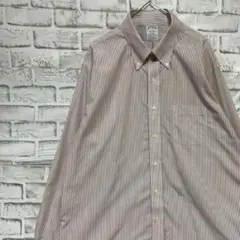 ブルックスブラザーズ長袖シャツ！ストライプ　レッドXL 88
