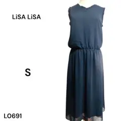 ★美品★LiSA LiSA 芦屋 ノースリーブワンピース S ひざ丈 シフォン