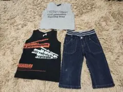 100 タンクトップ デニムハーフパンツ