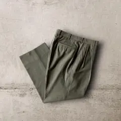 【美品】松坂屋ヴィンテージ2ツータックスラックスストレートオリーブグリーンW32