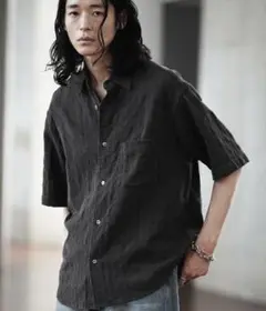 【WYM】 GAUZE MESH CHECK H/S SHIRT