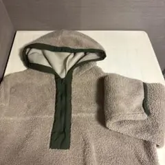 ベージュ フリース フード付きジャケット