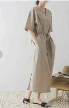 【URBAN RESEARCH】　コットンシルクバックドロストワンピース