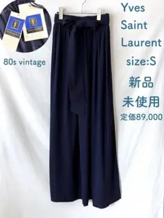 新品未使用 80s ヴィンテージ サンローラン ロングラップギャザースカート S