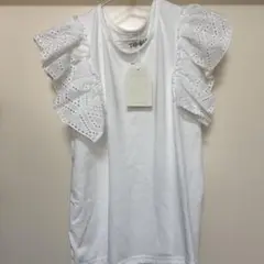 アンジュシャルム　袖レースTシャツ