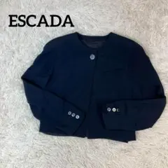 【美品】ESCADA エスカーダ ジャケット ノーカラージャケット シルク