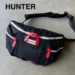 【HUNTER】ハンター　ボディバッグ　ウエストポーチ　黒　ブラック