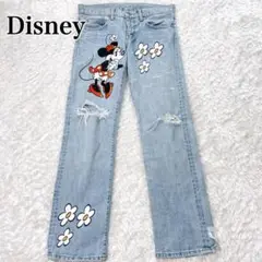 Disney ディズニー ヴィンテージ ミニーちゃん デニム パンツ ダメージ