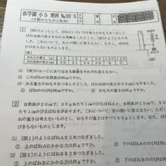 浜学園小5 理科 Sクラス復習テスト 30から42