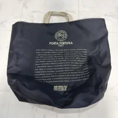 美品　PORTA FORTUNA エコバッグ ブラックバック　大容量バック