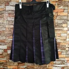黒のプリーツスカート（チェック柄）