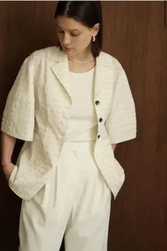 GINGHAM CHECK DOME SLEEVE SHIRT　CLANE