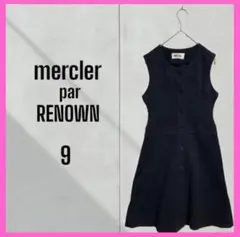 [mercler par RENOWN] 異素材　ノースリーブ　膝丈ワンピース