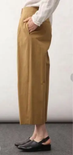 LOISIR ベージュ ワイドレッグ チノパン