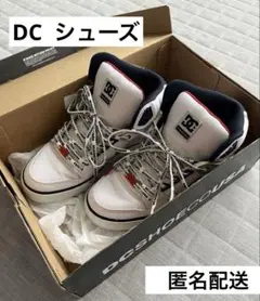 【匿名配送】DC スニーカー ホワイト/ネイビー/レッド　ハイカットスニーカー