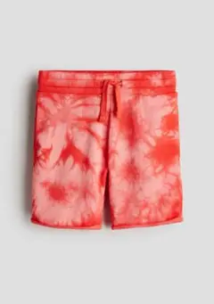 未使用 H&M ダイダイ スウェットハーフパンツ 赤 165