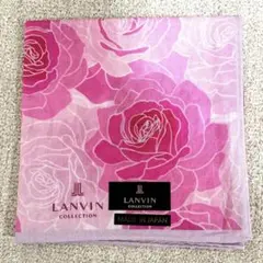 【新品】LANVIN ランバン ハンカチ バラ 薔薇 ピンク