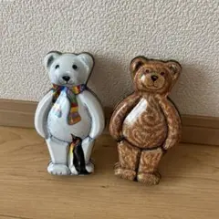 熊さん形のクッキー缶（コレクション用）2個セット