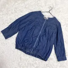 Cutie Blonde✨美品　ブルゾン　デニム風　ジップアップ　光沢感　（L）