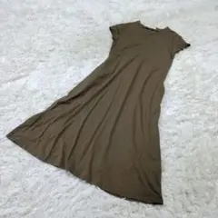 P0418【TOKYO BASIC】フレンチスリーブワンピース（S）カーキ