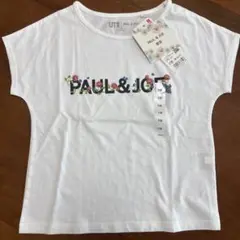 UNIQLO PAUL & JOE 花柄ロゴ Tシャツ 110 白