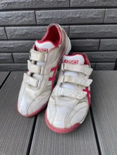 ASICS ベルト式スニーカー ホワイト/レッド