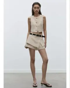 ZARA テクスチャークロップドベスト