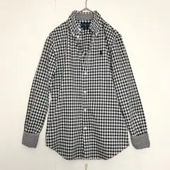 未使用ほぼ新品に近い★レアデザイン★ラルフローレンギンガムチェックBDシャツ白黒