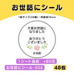 お世話になりましたシール002　48枚／サンキューシール