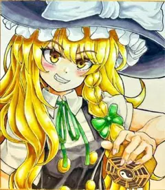 霧雨魔理沙(東方project)イラスト色紙