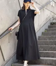 tiptop スムースタック裾フレアフレンチワンピース