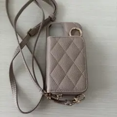 iPhone15ケース 小物ポーチ.ショルダーベルト付き