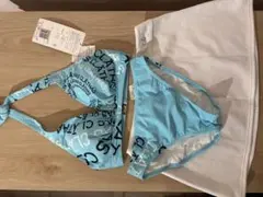ブルー　ビキニ　M 新品　クレイサス　パレオ付き