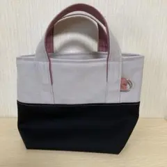 帆布トートバッグ グレー×黒　お散歩用