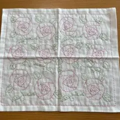 刺し子　ハンドメイド　ふきん　ローズ