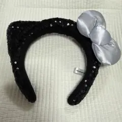 黒色スパンコール キティカチューシャ