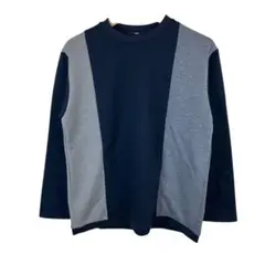 SHIPS メンズ　パネル アシンメトリー ポンチ ロングスリーブ カットソー
