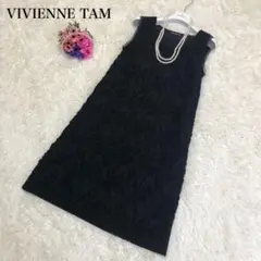 美品 ヴィヴィアンタム ワンピース ノースリーブ ブラック Oサイズ S位
