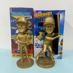 金色 大谷翔平 デコピン バブルヘッド+ボブルヘッド　ゴールド　ドジャース会員