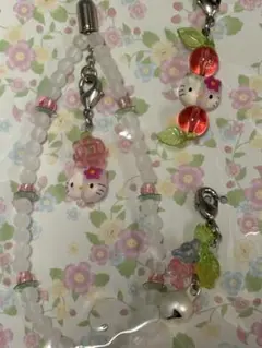 2001年 サンリオ ハローキティ 花 フルーツ ストラップ