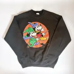 【Lサイズ】ディズニー　スウェット　ハロウィン　アメリカ　古着　ミッキー　ミニー
