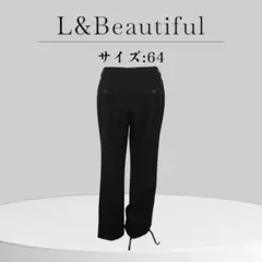 L&Beautiful ブラック カジュアルパンツ ウエスト64cm ストレッチ