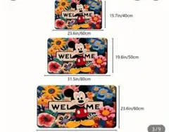 ミッキーマウス 玄関マット Lサイズ 60cm×90cm