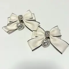 ROJITA リボン ヘアピン ヘアクリップ ホワイト 白