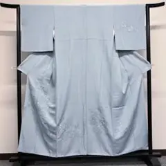 お値下げ不可 スワトウ刺繍と相良刺繍の水色の訪問着 着物