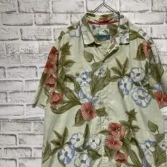 半袖シルクシャツ！アロハ　ベージュL 11