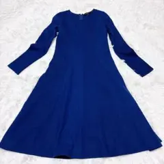 theory ロング　ワンピース　ウール　フレアスカート　青　せオリー