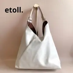 etoll. トライアングルフェイクレザートートバッグ グレー